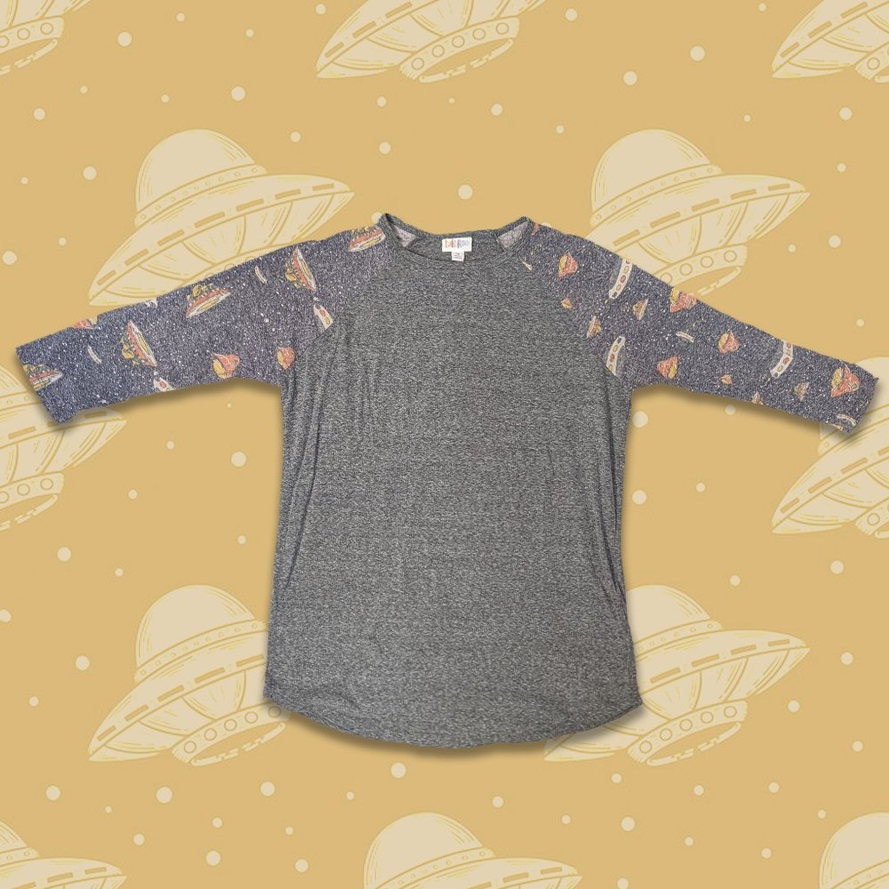 LulaRoe Randy UFO Print 3/4 Sleeve Top